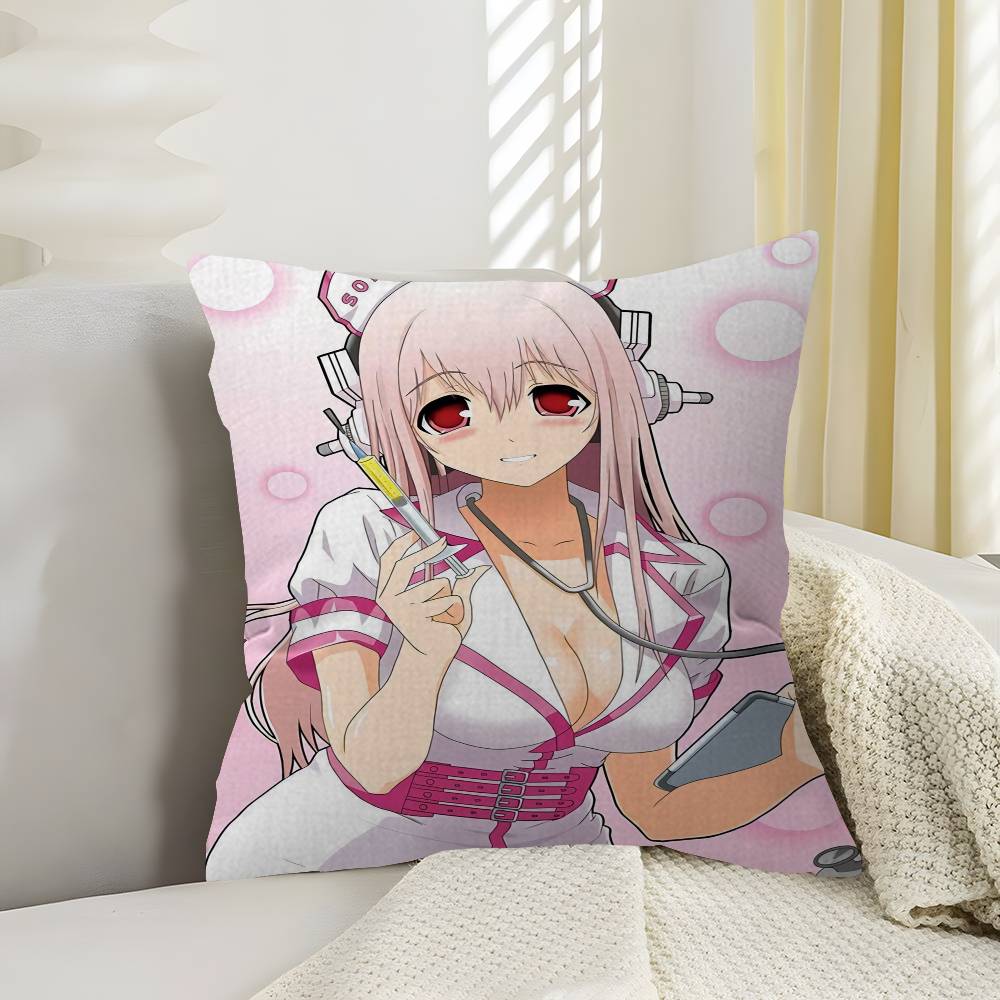 Poszewka na poduszkę Anime Super Sonico Poszewka na poduszkę do samochodu na sofę samochód Prezent świąteczny 40x40cm 45x45cm