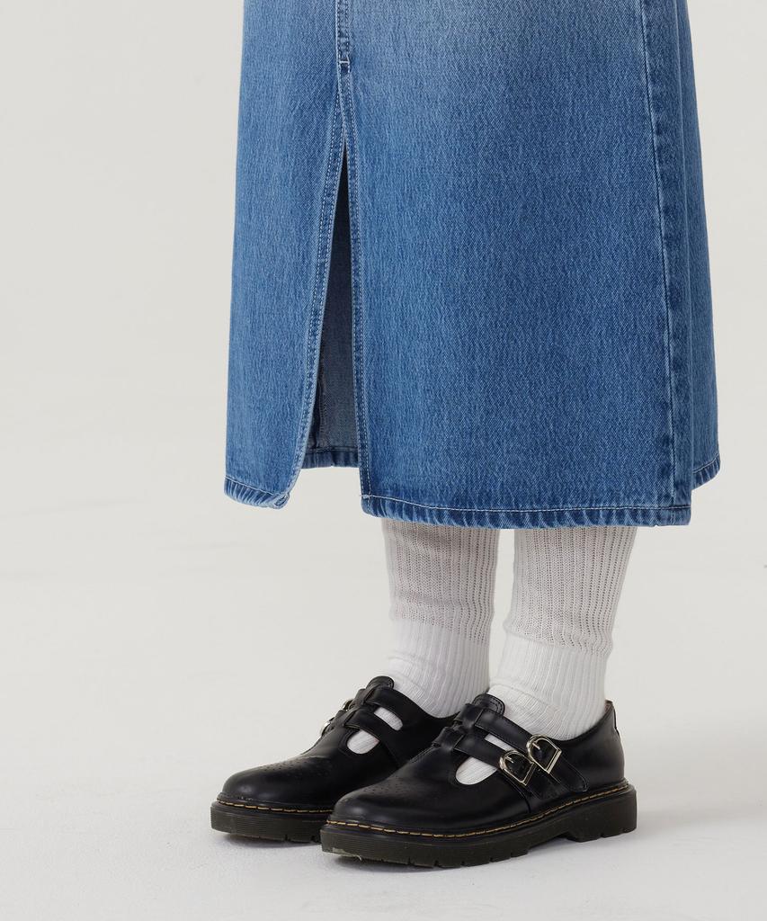 Covernat Woman Denim Long Skirt Blue