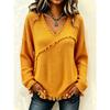 Women S Casual V Neck Long Sleeve Solid Color Shirt