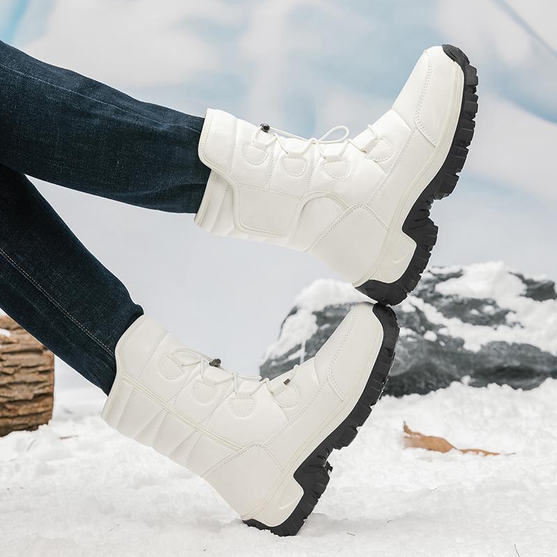 Zimní pánské boty do sněhu Dámské Vodotěsné boty s vysokou podrážkou Plyšové super teplé boty Outdoor Fashion Pár Černé boty Velikost 36-46