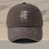 Mens Vintage Washed Baseball Cap  Adjustable Lightweight Retro Geometric Line Print Design Casual Hat for Casual Attire Mult