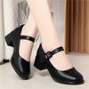 Women Fashion Sweet High Quality High Heel Shoes Female Round Toe Leather Shoes Non-slip Spring Loafers Ladies Party Office Shoe