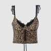 Y2K Velvet Lace Leopard Print Camisole: Sexy Tight-Fit Bandage Top