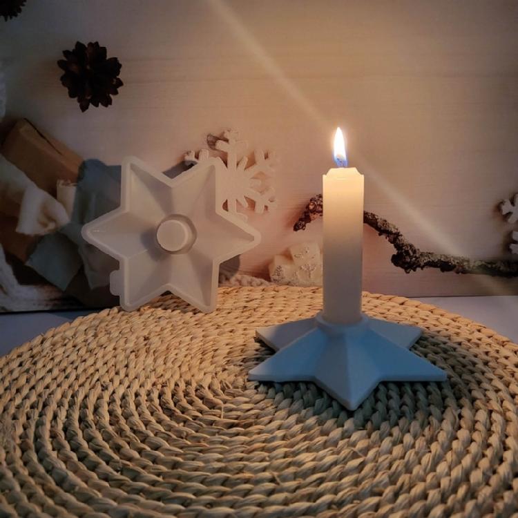 Star Candle Holder Castings Molds DIY Candlestick Silicone Molds Resins Molds