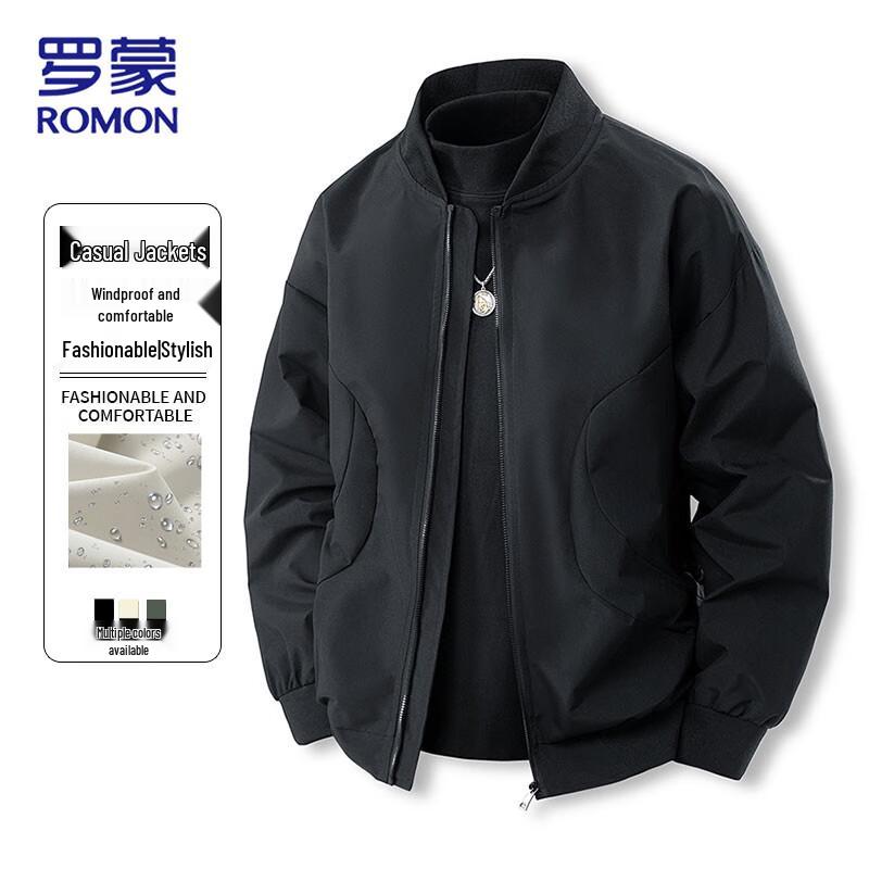 

ROMON Men s Loose Fit Baseball Collar Bomber Jacket 5XL