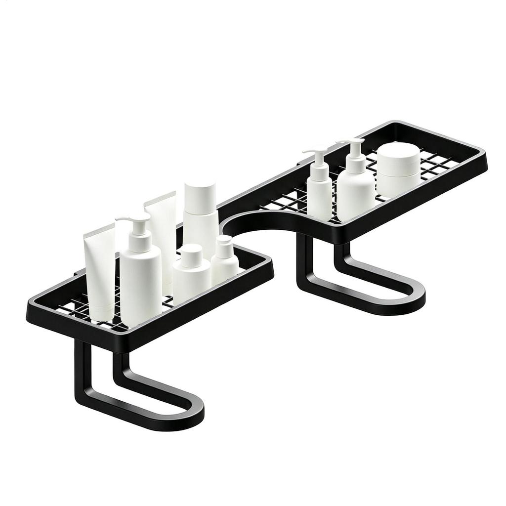 Bathroom Sink Shelf Over Faucet U-shaped Washbasin Storage Rack 19.69 Inch No-Drill Quick Drainage Over The Bathroom Sink Shelf