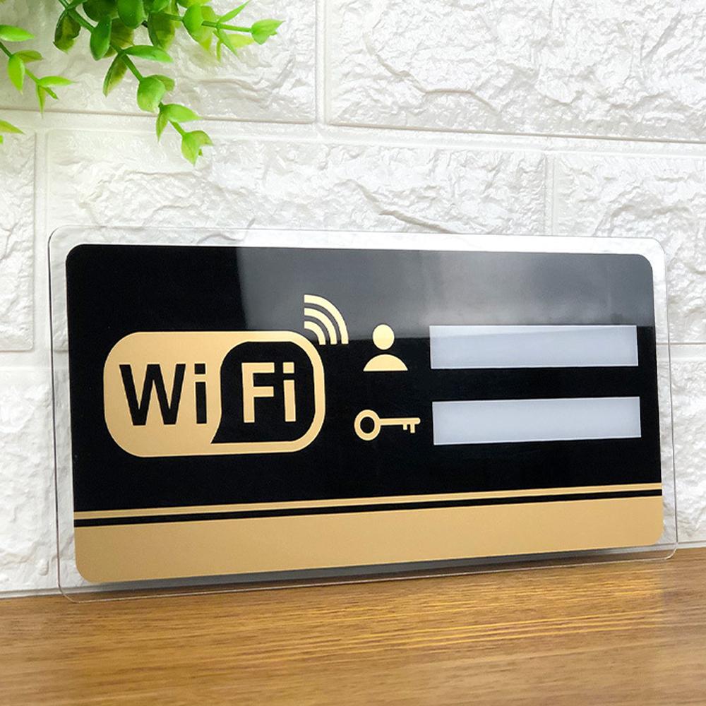 WIFI Sign Self-adhesive Mirror Wall Stickers Acrylic Rewritable Handwriting Account And Password Wall Sticker For Public Shope