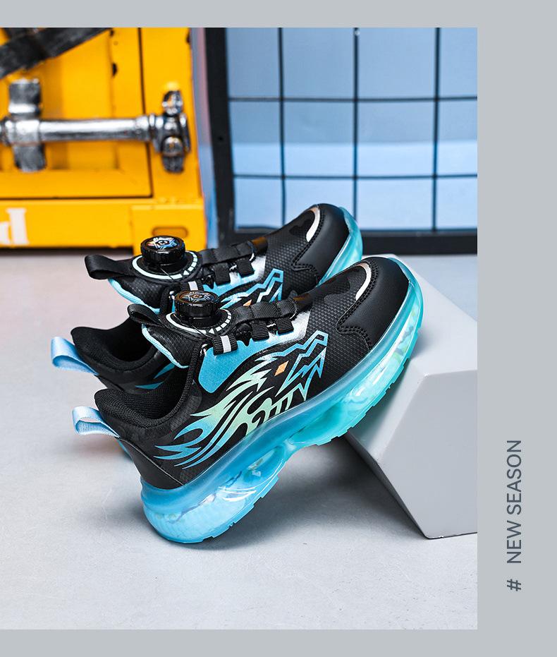 2026 Kids' Rotating Buckle Sports Shoes: Non-Slip, Soft, Breathable for Big Boys