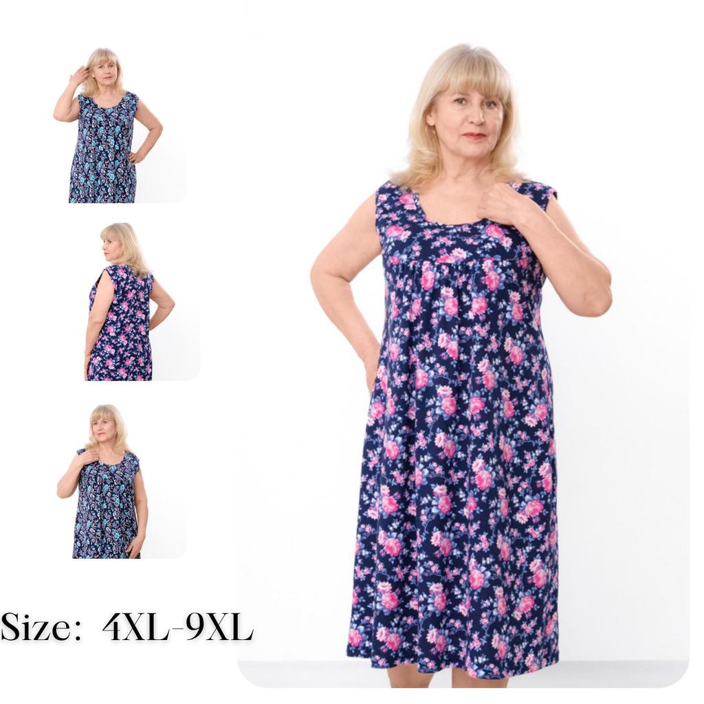 Camice da notte da donna taglie forti con stampa floreale, Estate 8239-002 HC