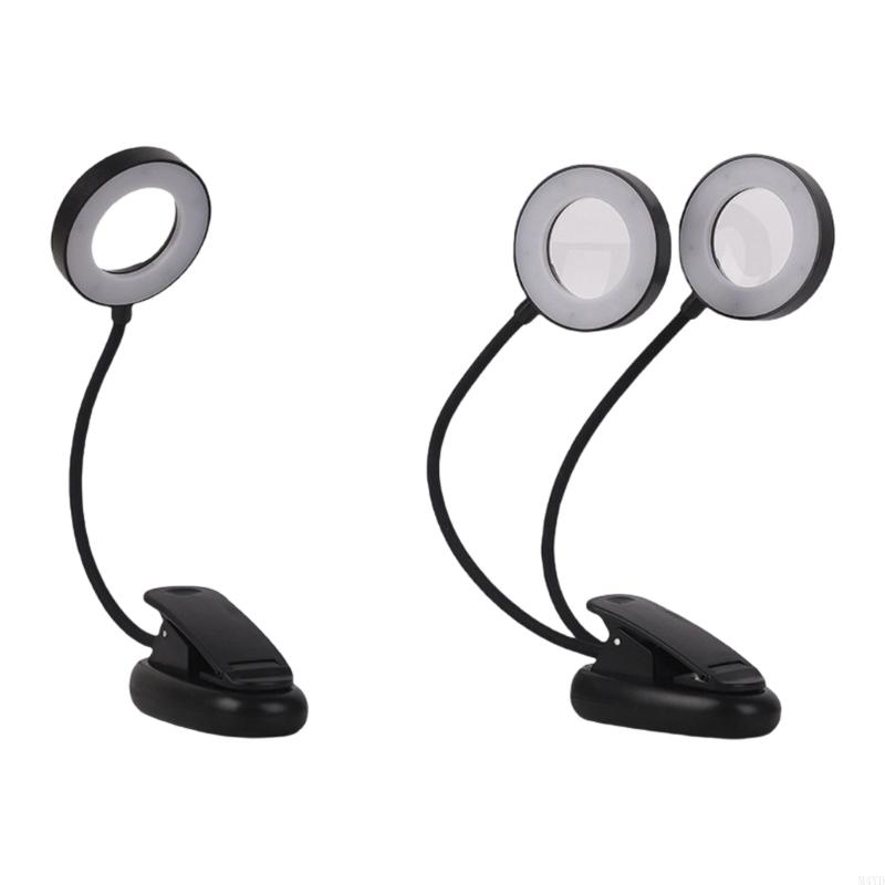 3 Color Dimmable LED Reading Light With Magnifier Flexible Gooseneck Reading Table Light For Study Office Desk M4YD