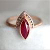 Anello Vintage Due in Uno con Rubino di Sangue, Semplice Design a Diamanti, Decorazione per Mano Versatile e di Alta Gamma