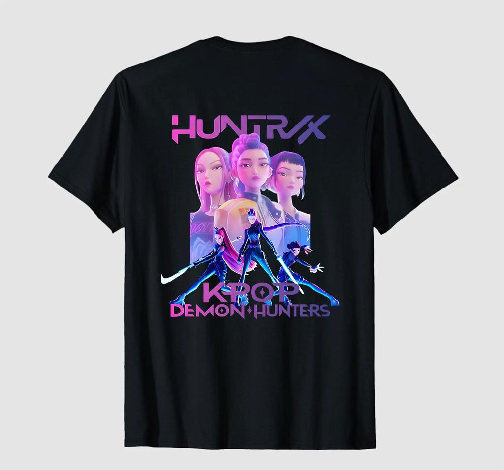 Kpop Demon Hunters Huntrix Anime T-shirt Anime Party Clipart Clothing Graphic Short Sleeve Shirt Unisex Men Women All-season