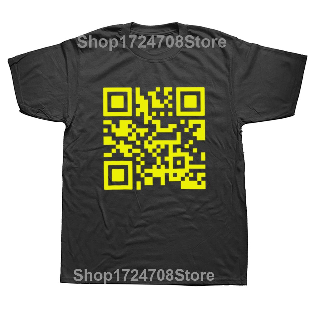 Funny F You QR Code T Shirt Funny Adult Humor Joke Weird Gift  Tee Tops 100% Cotton Soft Unisex O-neck Casual T-shirts EU Size