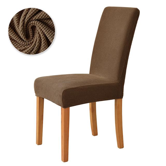 Polar Fleece Dining Chair Covers Stretch Removable Washable Chair Slipcover Big Elastic Chair Cover For Dining Room Home Decor