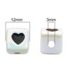 12mm Color-Plated 3D Heart Square Beads for DIY Hairpins & Bracelets
