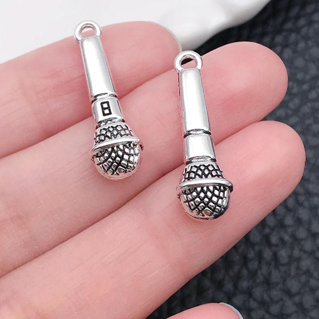 Mixed 30-Piece Musical Instrument Alloy Pendant Set with Guitar, Notes, and Mini Music Jewelry Accessories
