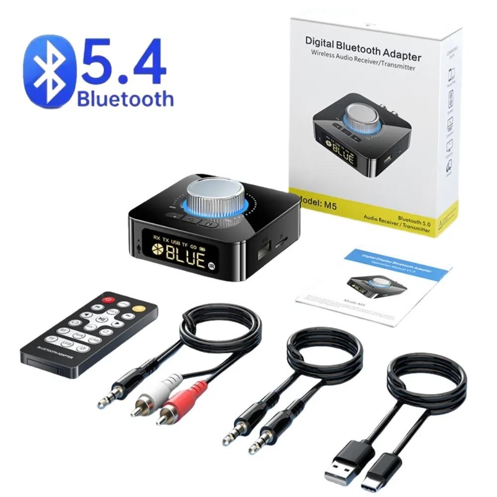 M5 LED Display Bluetooth Audio Transmitter Receiver 3.5mm AUX R/L RCA TF/U-Disk Jack Stereo Wireless Adapter IR Control With Mic