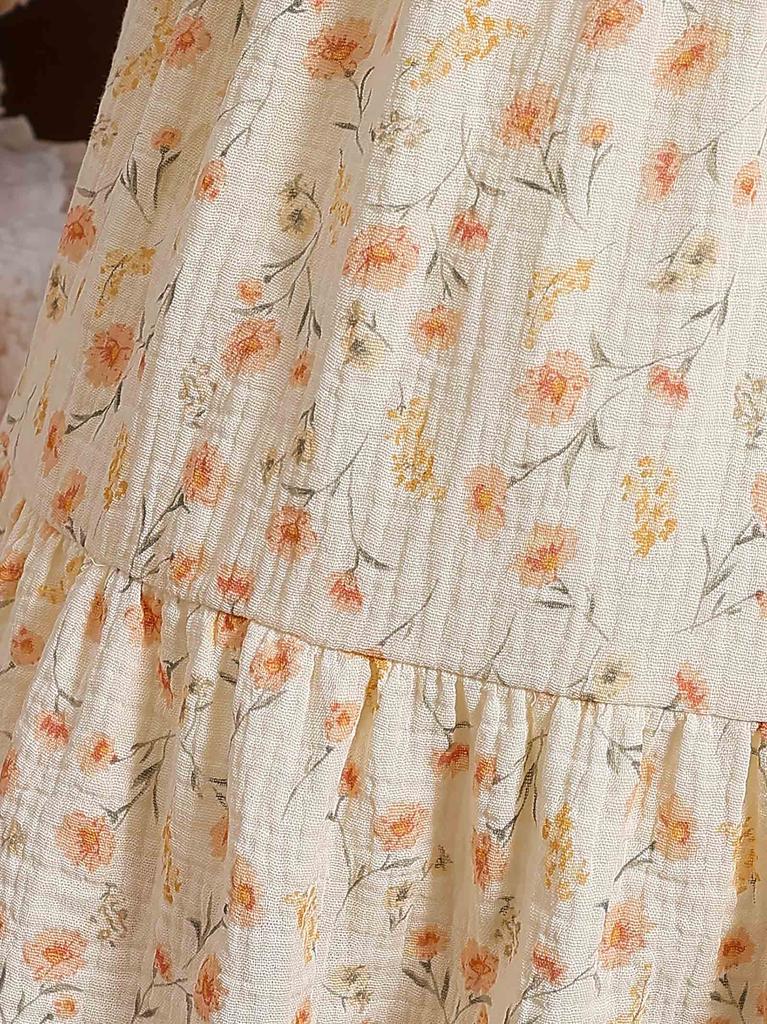 Toddler Girls Floral Spaghetti Strap Dress, Kids Summer Boho Casual Ruffle Hem Sundress for 1-8Y