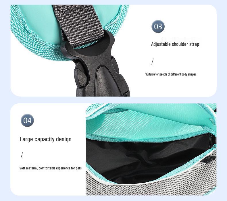 Ventilated Pet Backpack for Dogs and Cats - Crossbody Single Shoulder Design
