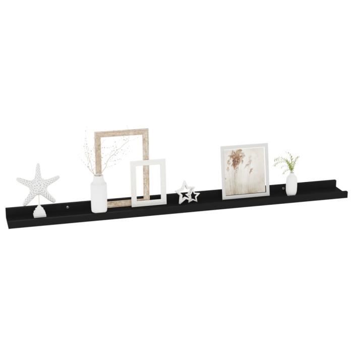 VidaXL Étagères murales 4 pcs Noir 100x9x3 cm