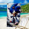 Ultra-Soft Beach Towel with Sonic Theme,Ideal for Pool - Camping, Diving - Perfect Travel Essential, Vibrant Beach Towel.