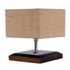 22.86 Cm Square Wood Table Lamp with Beige Jute Shade Bedroom, Dining Room, Hotel Room, Living Room, Office Decor Bulb Not Included