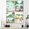Summer Pool Party Wall Art Tropical Print Plant Travel Image Spa Girl Painting On Canvas Poster Living Room Decoration