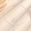 3-piece Fashion Jewelry Set Shiny Luxurious Evening Dress Accessories with Rhinestone Necklace and Earrings Suitable for Brides