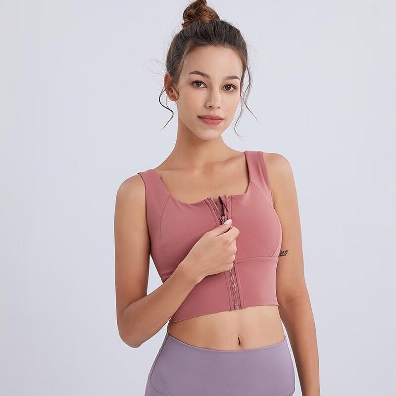 Женский спортивный бюстгальтер Yimai с передней молнией, ударопрочный