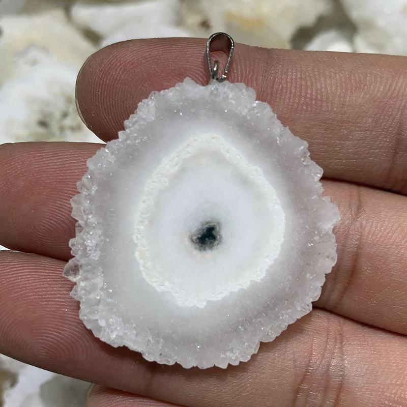 Healing Energy Irregular Raw Agates Druzy Stones Crystal Agates Slice Pendants Craft for Decoration