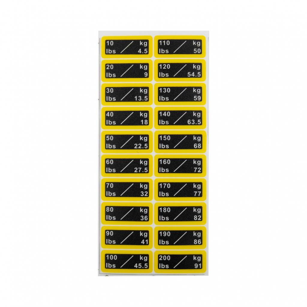 Clear Number Weight Labels for Fitness Gear Easy Application and Removal