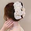 Pince à Cheveux Femme Décor Tissu Multicouche Couleur Unie Griffe Forte Antidérapant Décoration Cheveux Organisation Outil de Coiffure Dame