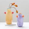 Creative Glass Vase Cartoon Candy Handle Flower Vase Floral Arrangement Accessories Terrarium Home Decoration Accessories