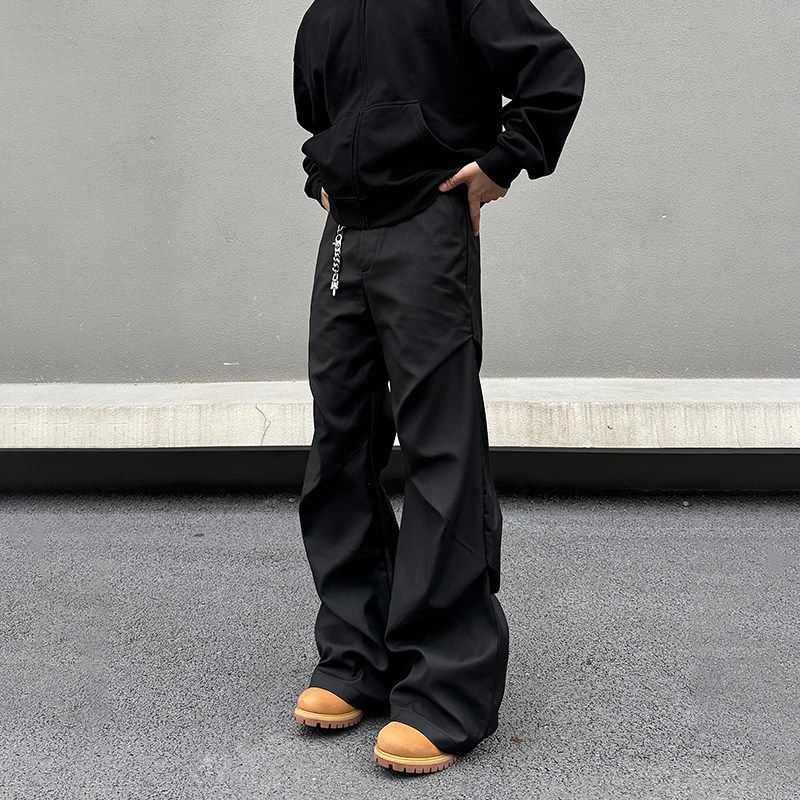 Cleanfit Straight-leg Black Niche Design Suit Pants
