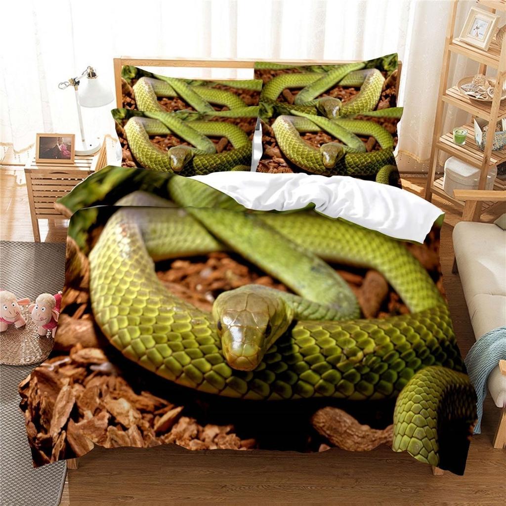 New Authentic A-class 3D Wealth Snake Animal Bed Sheet And Duvet Cover, Four Piece Set, Winter Thick Style, Brushed For Two