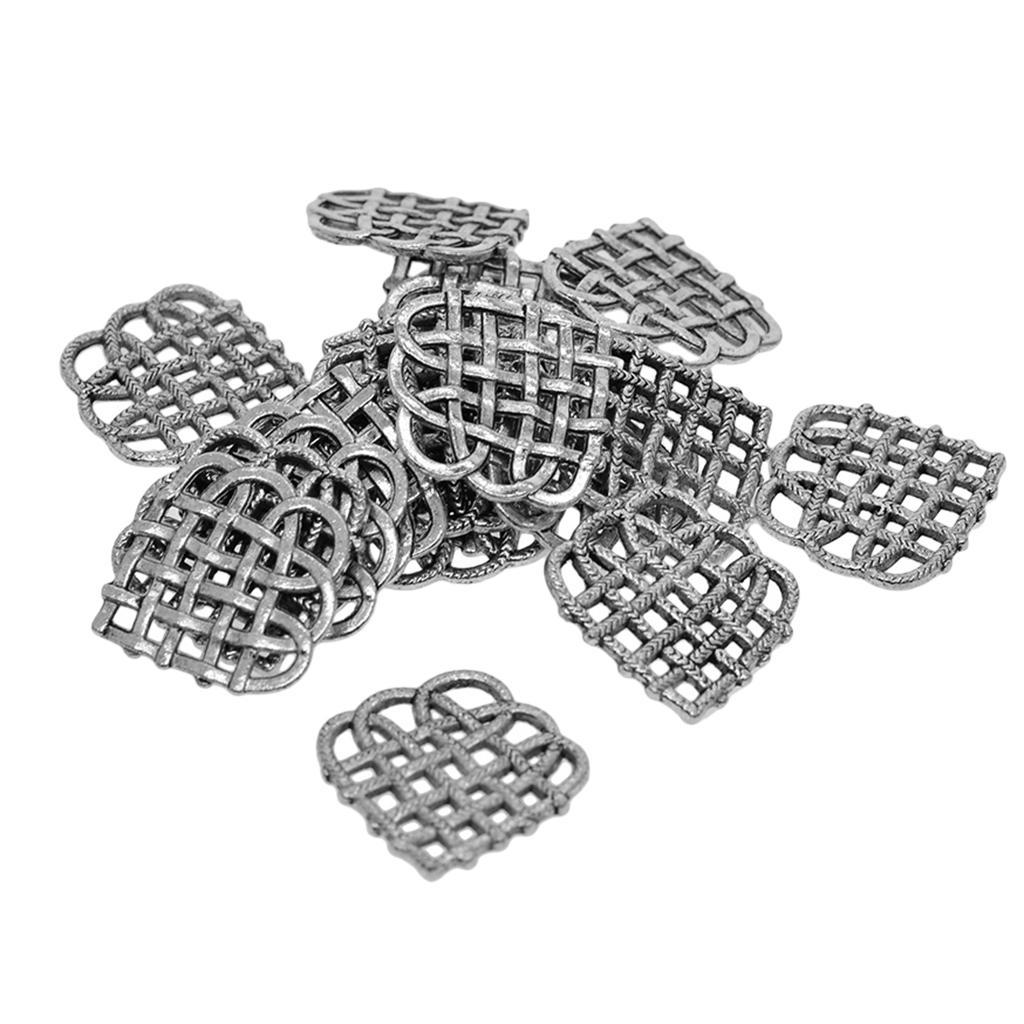 50pcs//Pack Hollow Out Heart Glue On Bails Pendant Necklace Tibetan Silver