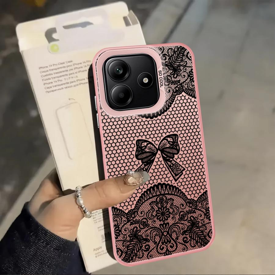 Design Sense Schwarze Spitze Hülle für Xiaomi Redmi Note 9 10 K60 12C A5 10C 13C 9C 9T 14C A1 A2 Plus Rückseite Handyhülle