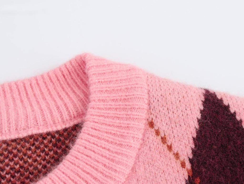 2025 Spring Women's Fashion: European & American Diamond Jacquard Jacket