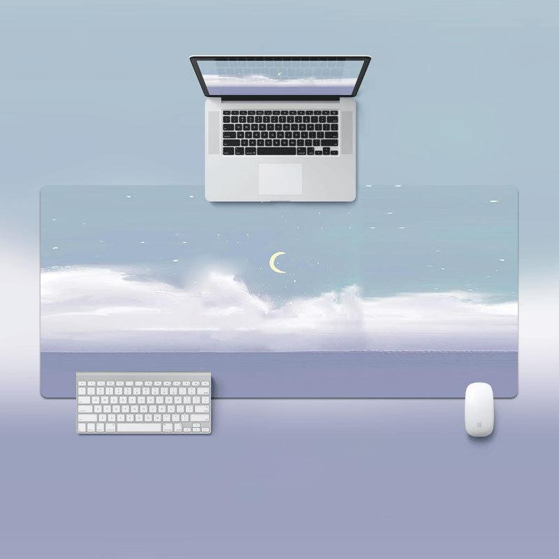 Ins Mouse Pad Oversized Lock Edge Laptop Keyboard Student E-sports Desk Pad Simple Artistic Oil Painting Offices Accessories