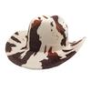 Elegante Cappello a Cilindro Stile Western con Ampia Falda Fedora con Fantasia Leopardata per Donne Uomini Unisex Copricapo Vintage per Feste