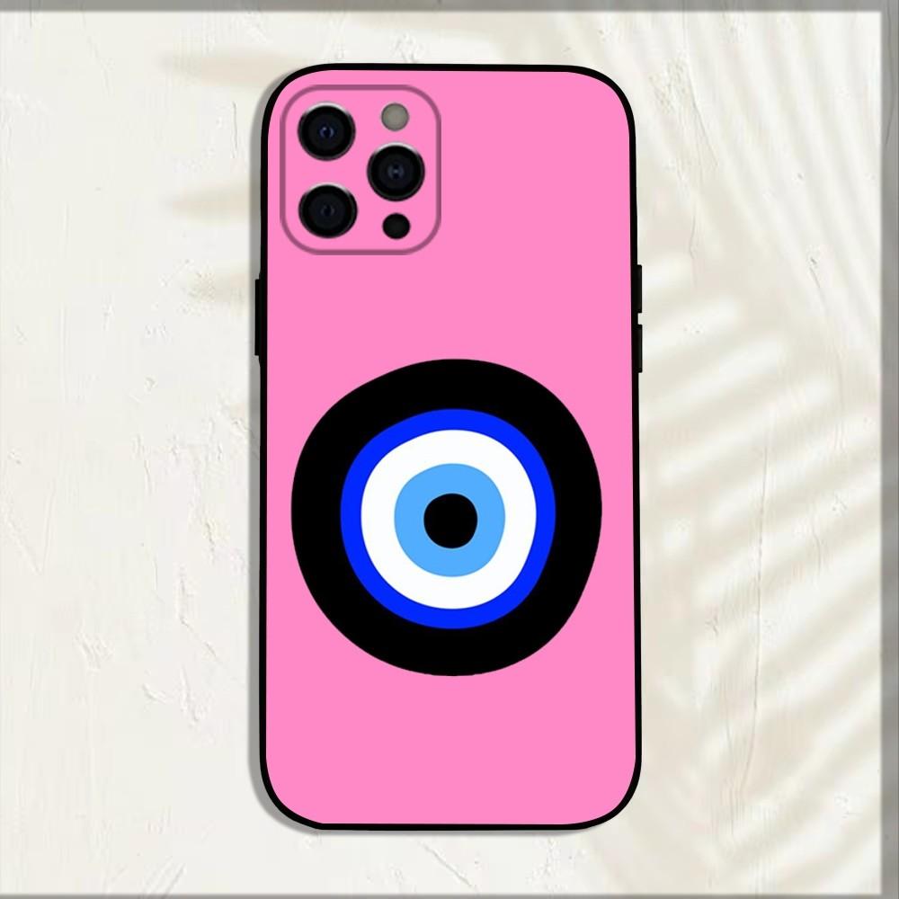 Turkish Lucky Blue Evil Eye Phone Case For iPhone 15,14,13,12,11,Pro,X,XS,Max,XR,Plus,Mini Soft Black Cover