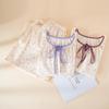 Summer Women's Pajama Ladies' Pajamas Set Short Sleeves+Long Pants Pajamas Spring Sleepwear Homewear Girl's Nightwear