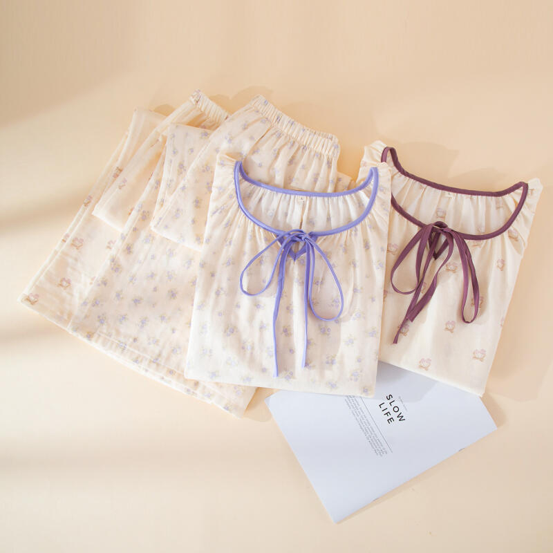 Summer Women's Pajama Ladies' Pajamas Set Short Sleeves+Long Pants Pajamas Spring Sleepwear Homewear Girl's Nightwear