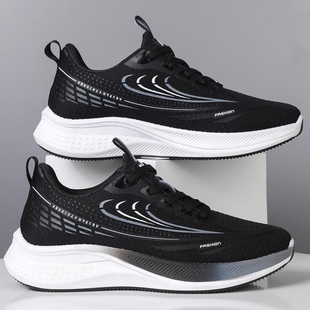 Sports and leisure shoes Flying woven breathable fashion versatile men's shoes spring and summer new student shoes running shoes