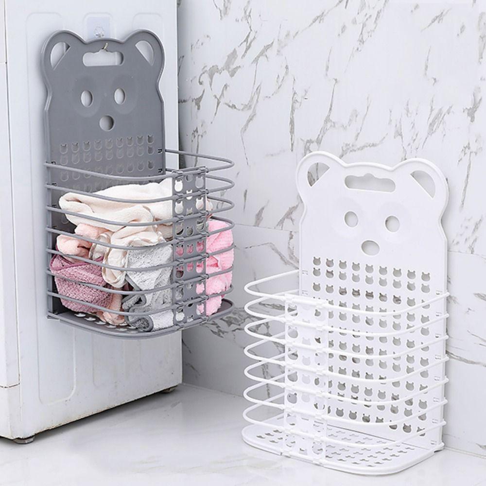 With Handles Wall-mounted Laundry Basket Foldable Dirty Clothes Organizer  for Bathroom