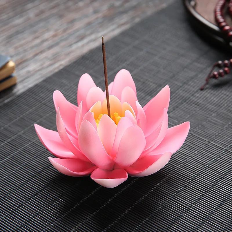 Y Ceramic Handicraft Stick Incense Burners Simulation Lotus Incense Holder Ornaments Zen Aromatherapy Tea Office Spiritual Decor