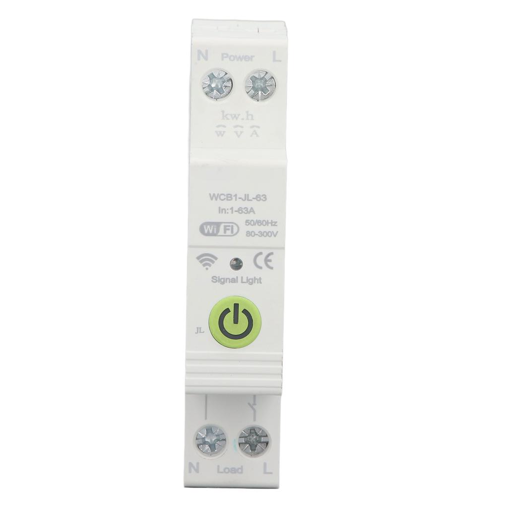 WiFi Smart Schutzschalter APP Sprachsteuerung DIN-Schiene Smart WiFi Schalter mit Messung und Timer AC230V 1‑63A