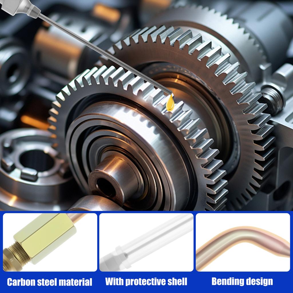 9/14pcs Grease Gun Accessory Kit Bent and Straight Nozzles High Hardness Grease Needle Nozzle Set for Small and Confined Spaces