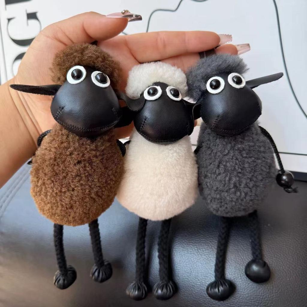 Llavero Oveja Shaun Adorno Colgante para Coche de Pareja Muñeco de Peluche Lindo Encanto para Bolso Regalo