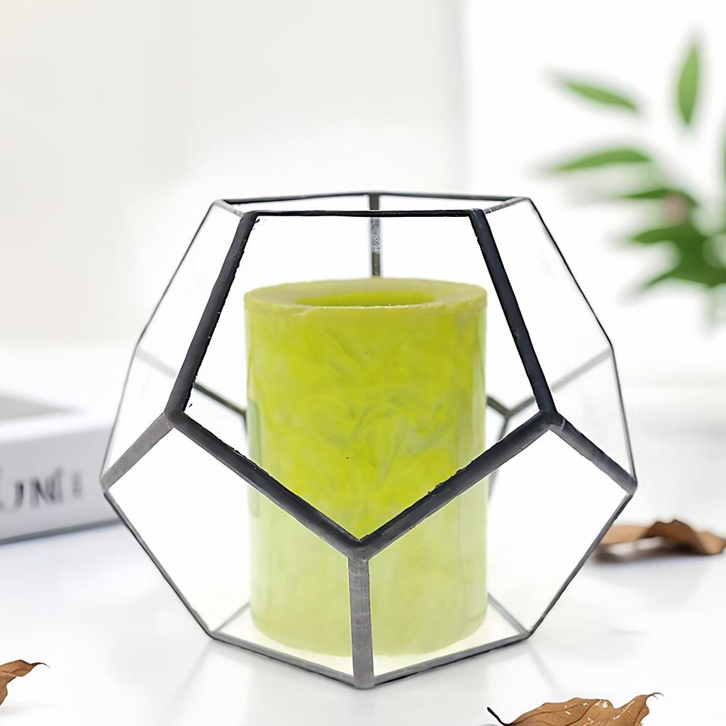 Nordic Geometric Glass Preserved Flower Decor for Home, Coffee Shop, or Wedding